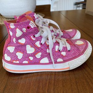 Converse Pink Heart High Top Sneakers